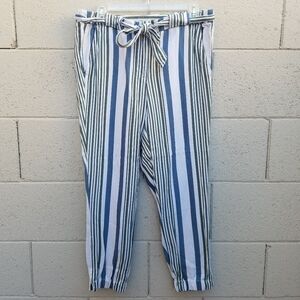 Loft | Striped Blue/Green Soft Jogger Pants Size 6